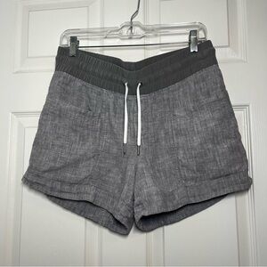 Athleta Cabo Gray Linen Shorts Size 10